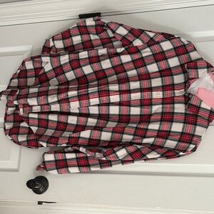 Red and Black Plaid Button-Up Shirt